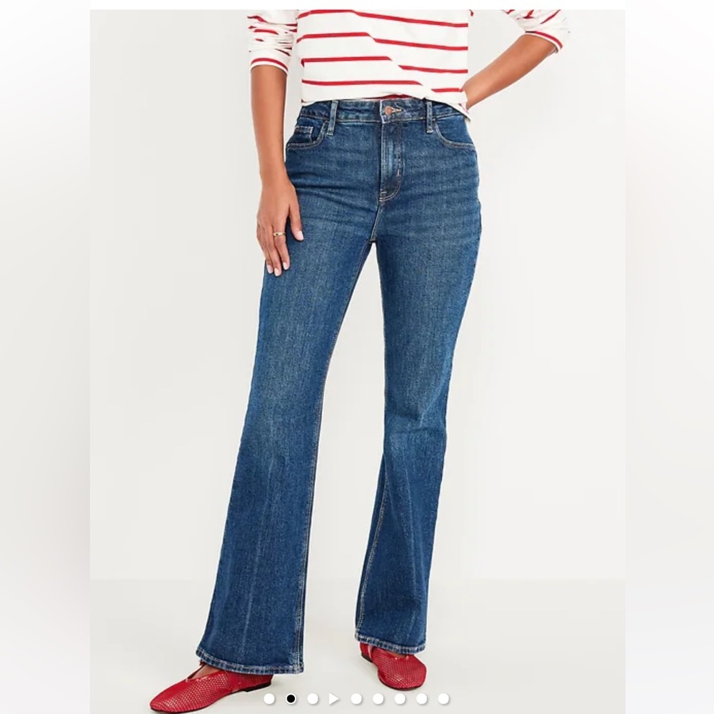 Old Navy Extra High-Waisted Flare Jeans Women 12 Regular Dark Wash